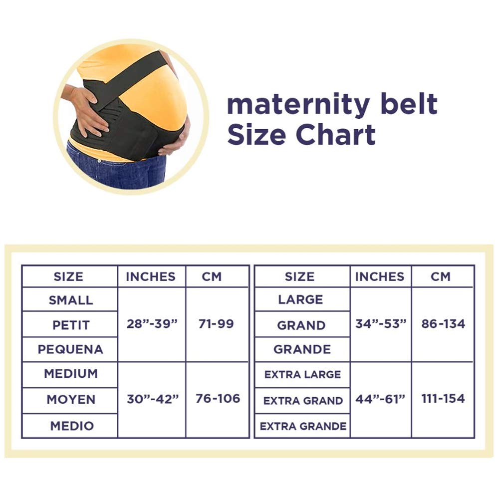 Loving Comfort Maternity Belt, Beige Size Chart