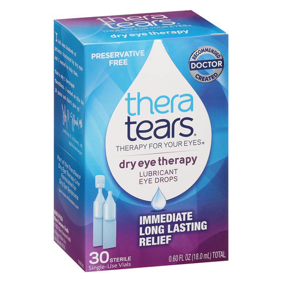 TheraTears Dry Eye Therapy Lubricating Eye Drops for Dry Eyes, Preserv ...